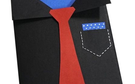 Father's Day card design resembling a suit with a tie and pocket.
