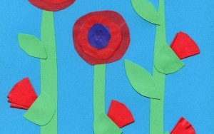 Step 3 of blooming flowers project - leaves