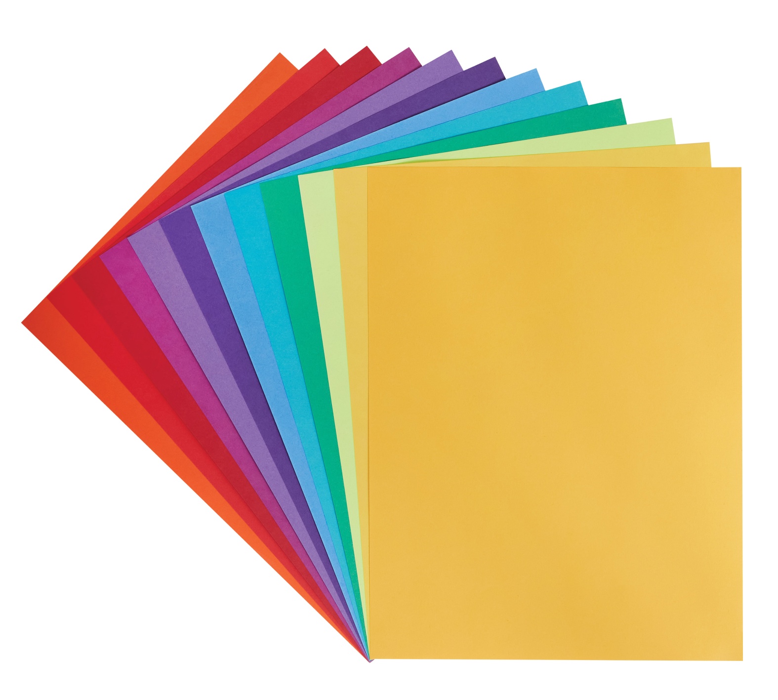 Colorful sheets of paper arranged in a vibrant fanned display.