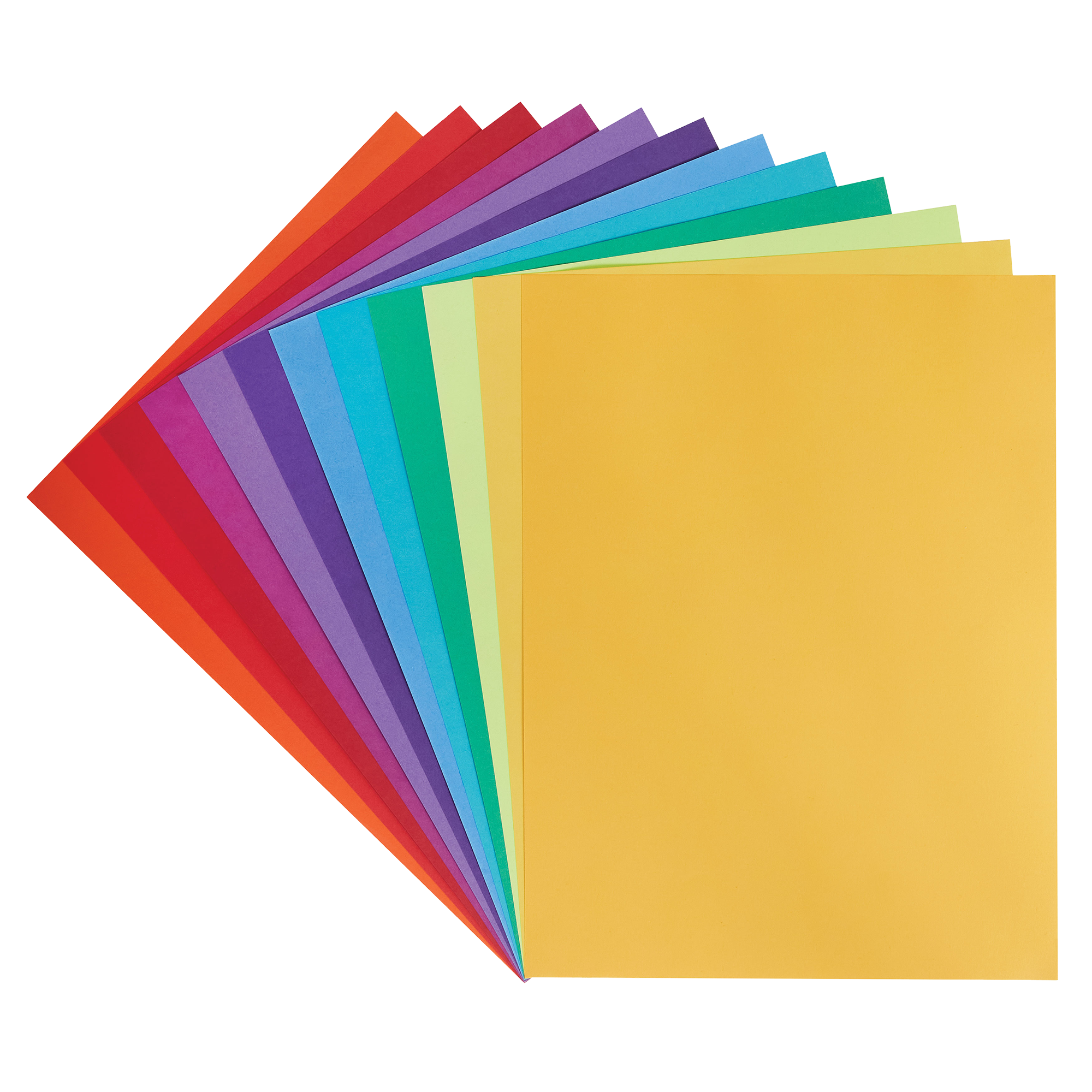 Colorful sheets of craft paper in various shades arranged creatively.