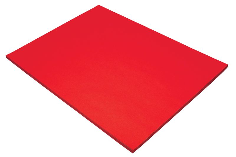 TruRay Festive Red Construction Paper (50 Packs Per Case) [103431]