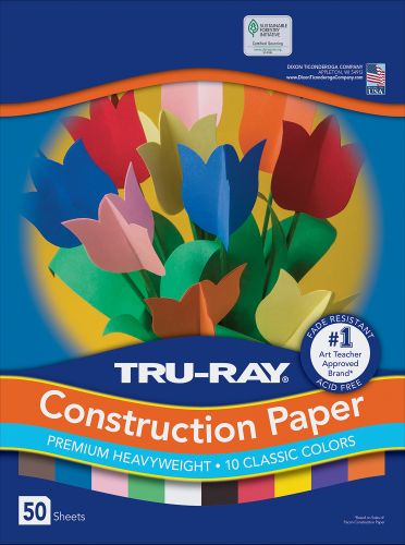 16) Tru-Ray Construction Paper Assorted Colors *Value Bundle of 800 Sheets*