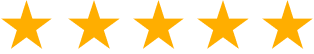 Five gold stars representing top-rated reviews and customer satisfaction