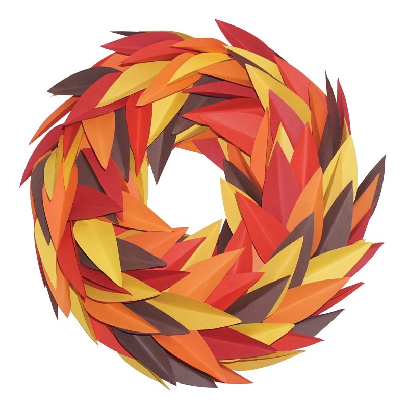 finished fall paper wreath